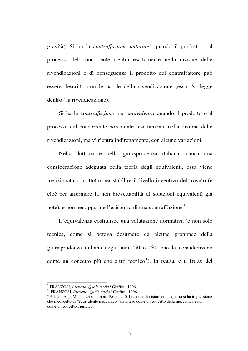 Anteprima della tesi: La contraffazione per equivalenti del brevetto per invenzione, Pagina 2