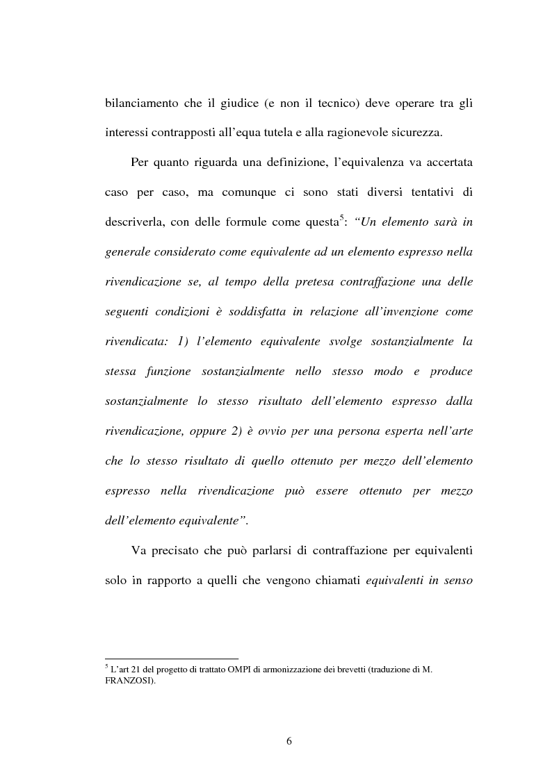 Anteprima della tesi: La contraffazione per equivalenti del brevetto per invenzione, Pagina 3