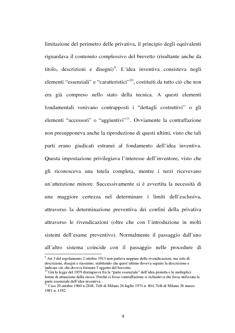 Anteprima della tesi: La contraffazione per equivalenti del brevetto per invenzione, Pagina 6