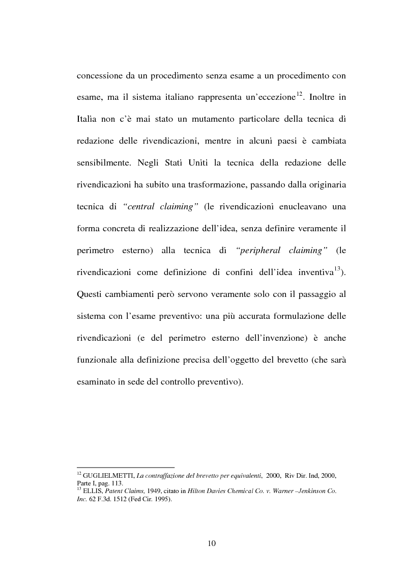 Anteprima della tesi: La contraffazione per equivalenti del brevetto per invenzione, Pagina 7