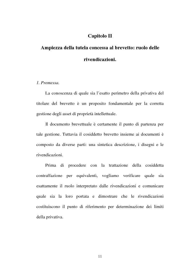 Anteprima della tesi: La contraffazione per equivalenti del brevetto per invenzione, Pagina 8
