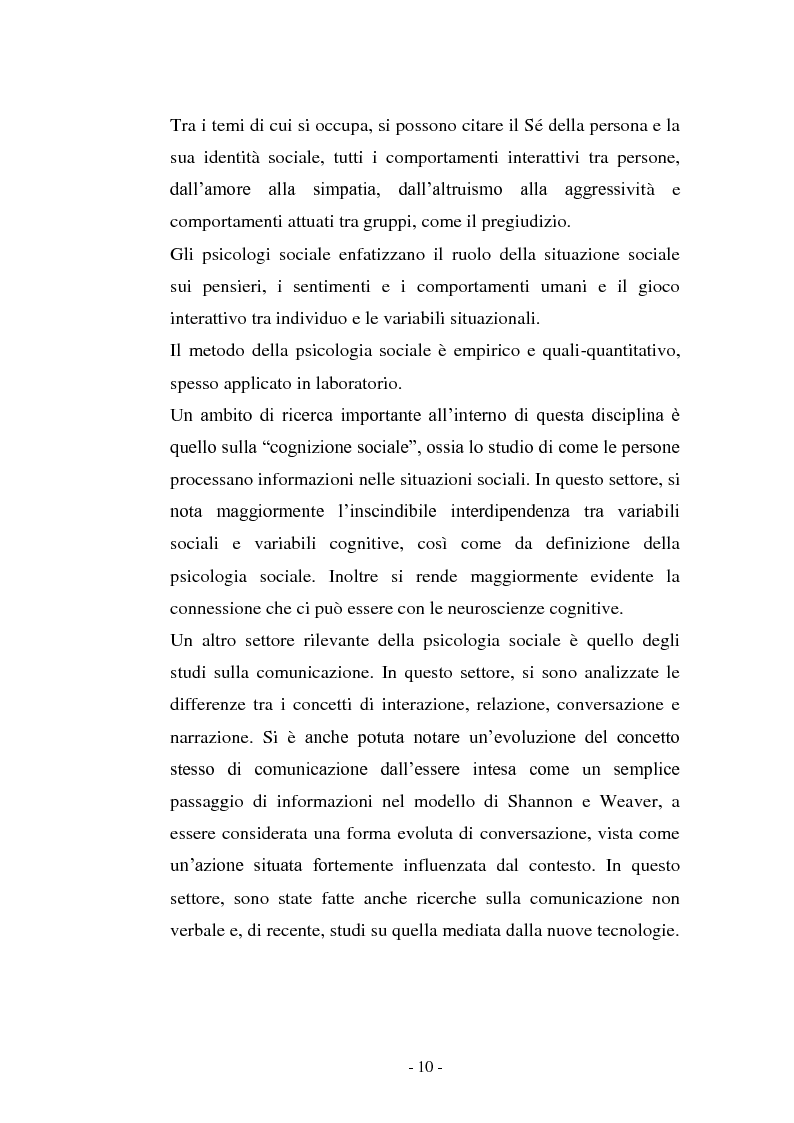 Anteprima della tesi: Il contributo delle neuroscienze e della ricerca psicosociale allo studio delle relazioni umane, Pagina 4
