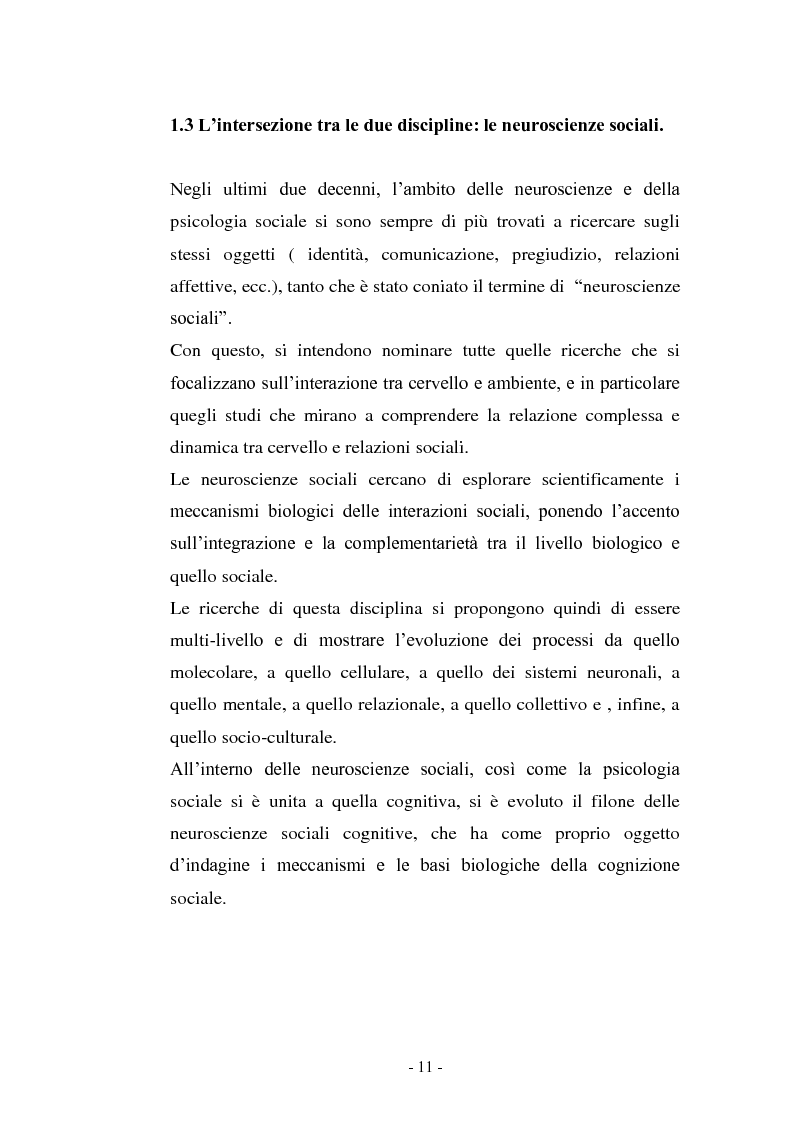 Anteprima della tesi: Il contributo delle neuroscienze e della ricerca psicosociale allo studio delle relazioni umane, Pagina 5