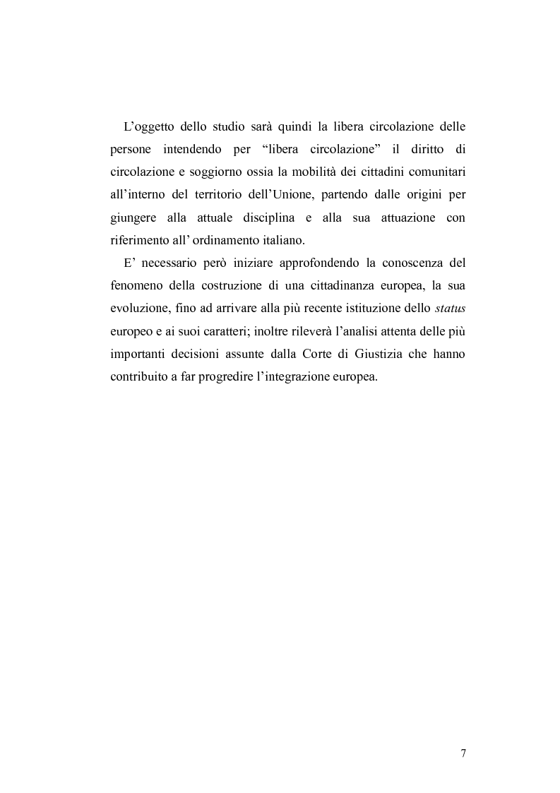 Anteprima della tesi: Il diritto di circolazione e soggiorno dei cittadini dell'Unione Europea, Pagina 3