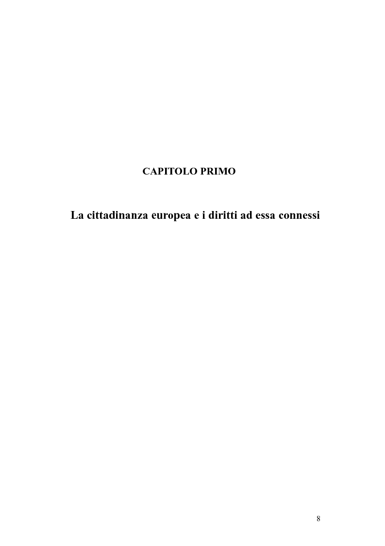 Anteprima della tesi: Il diritto di circolazione e soggiorno dei cittadini dell'Unione Europea, Pagina 4