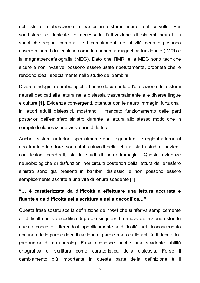 Anteprima della tesi: Prevalenza dei disturbi specifici dell’apprendimento nella popolazione scolastica di Ferrara e provincia. Problemi aperti e soluzioni a confronto., Pagina 5