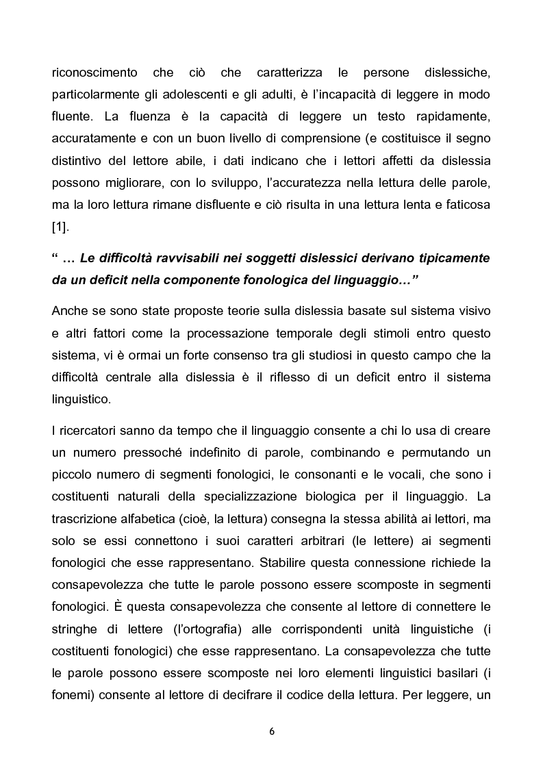 Anteprima della tesi: Prevalenza dei disturbi specifici dell’apprendimento nella popolazione scolastica di Ferrara e provincia. Problemi aperti e soluzioni a confronto., Pagina 6