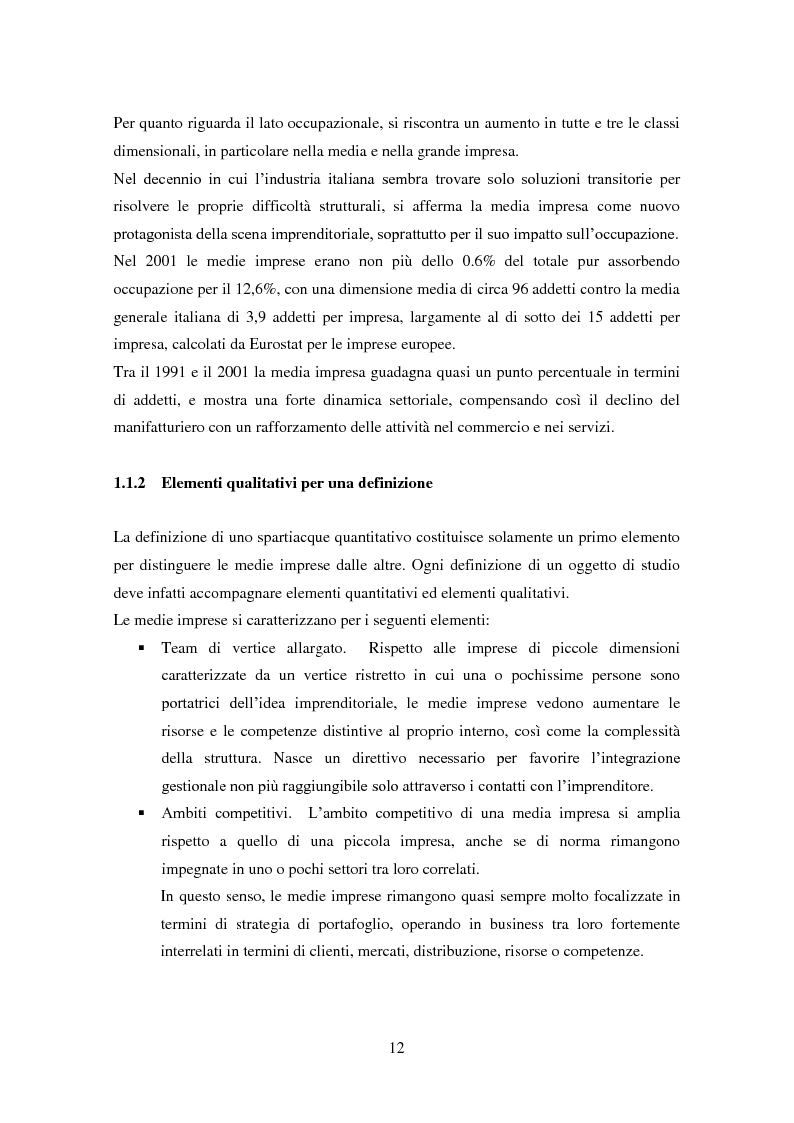 Anteprima della tesi: Le medie imprese commerciali, un'analisi di due macroaree: Nord Est e Sud Italia, Pagina 12