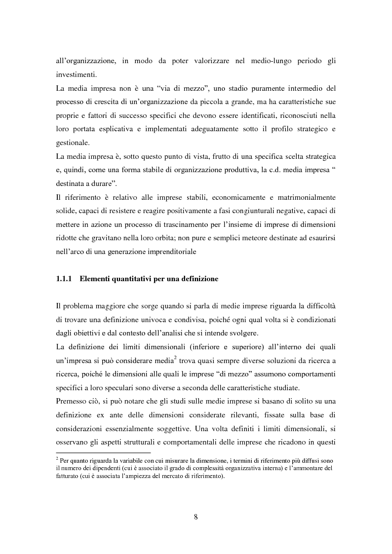 Anteprima della tesi: Le medie imprese commerciali, un'analisi di due macroaree: Nord Est e Sud Italia, Pagina 8