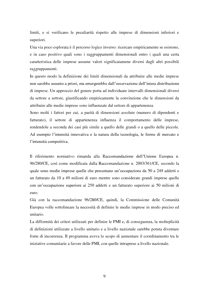 Anteprima della tesi: Le medie imprese commerciali, un'analisi di due macroaree: Nord Est e Sud Italia, Pagina 9