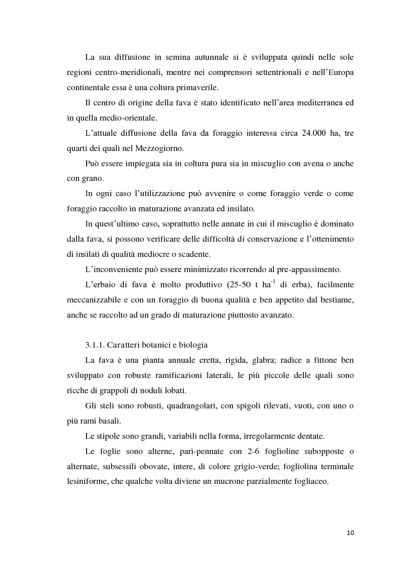 Anteprima della tesi: Quantificazione dell’azotofissazione in leguminose foraggere e stima della quota di azoto trasferito al cereale in successione, Pagina 10