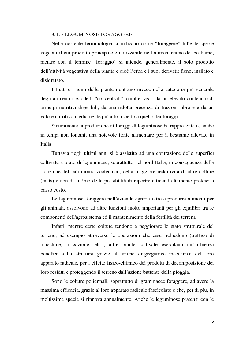 Anteprima della tesi: Quantificazione dell’azotofissazione in leguminose foraggere e stima della quota di azoto trasferito al cereale in successione, Pagina 6
