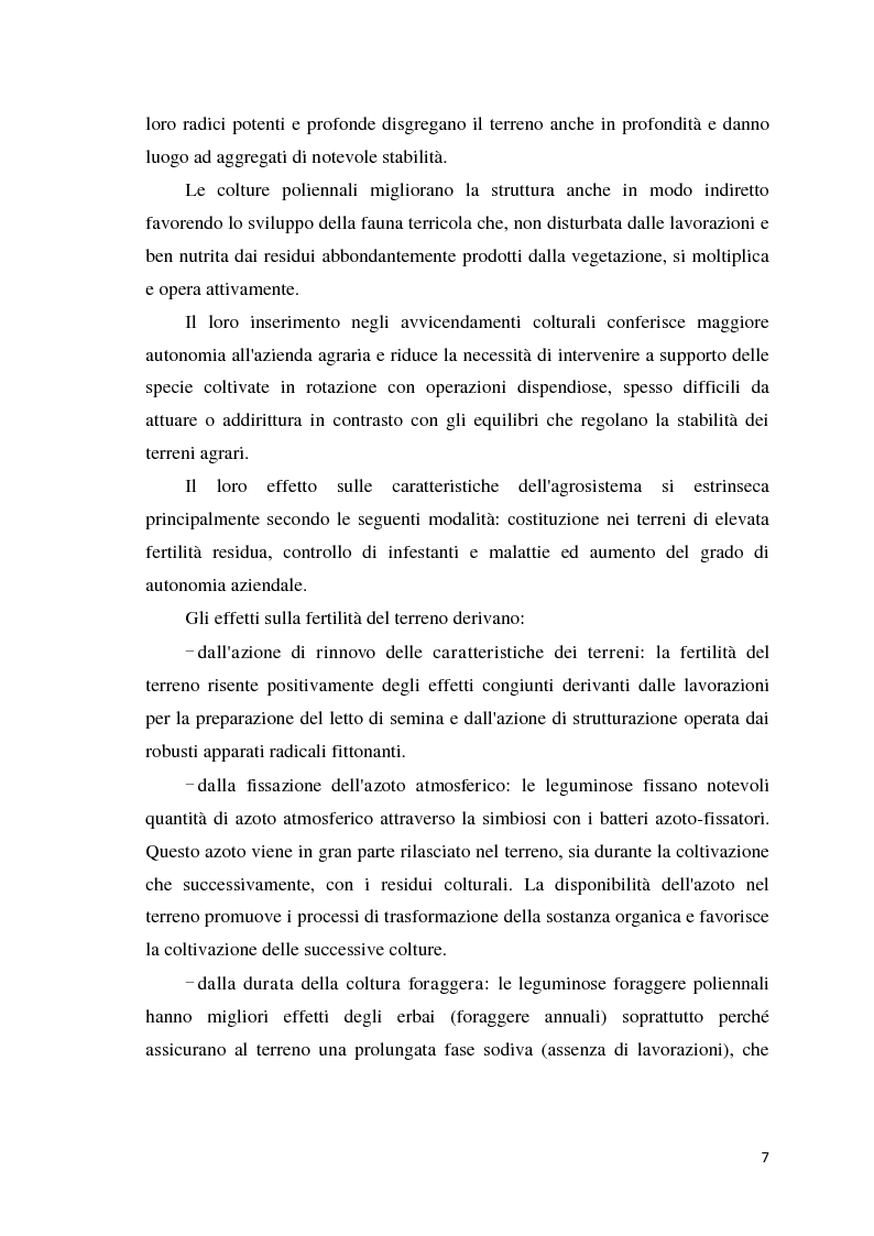 Anteprima della tesi: Quantificazione dell’azotofissazione in leguminose foraggere e stima della quota di azoto trasferito al cereale in successione, Pagina 7