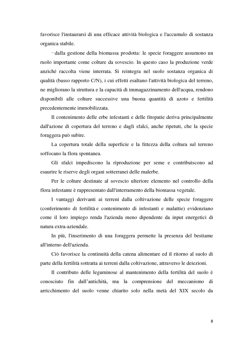 Anteprima della tesi: Quantificazione dell’azotofissazione in leguminose foraggere e stima della quota di azoto trasferito al cereale in successione, Pagina 8