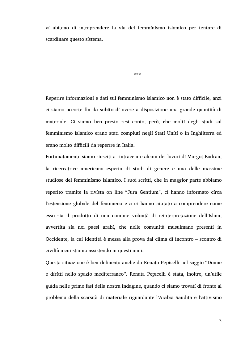 Anteprima della tesi: Il femminismo islamico. Storia e prospettive in due casi di studio: Egitto e Arabia Saudita., Pagina 3