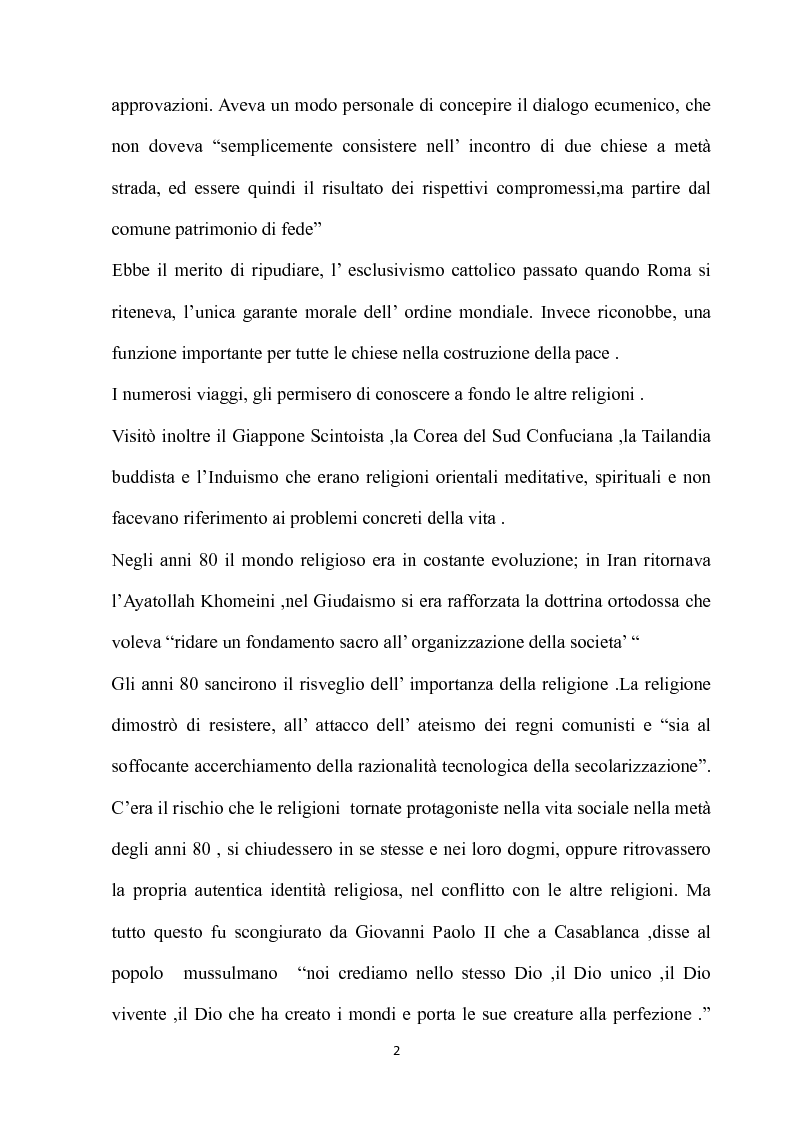 Anteprima della tesi: Fondamenti pedagogici nel dialogo interreligioso dell'opera di Giovanni Paolo II, Pagina 2