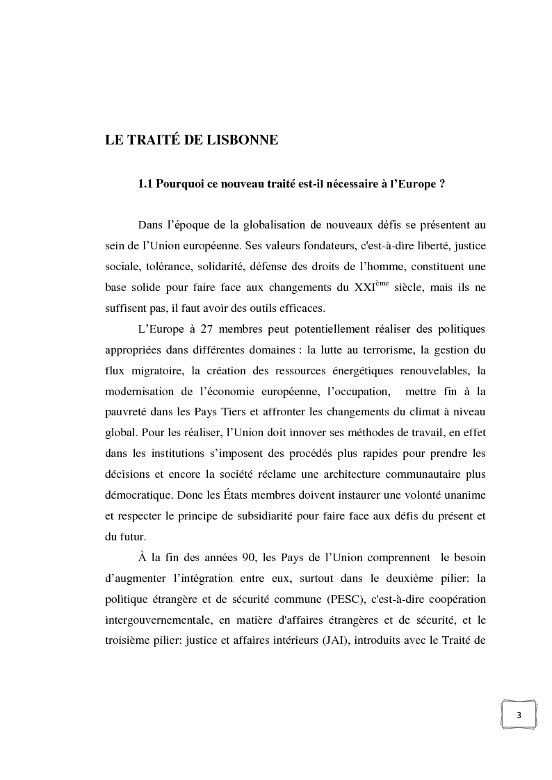 Anteprima della tesi: Le Traité de Lisbonne et la traduction communautaire, Pagina 3
