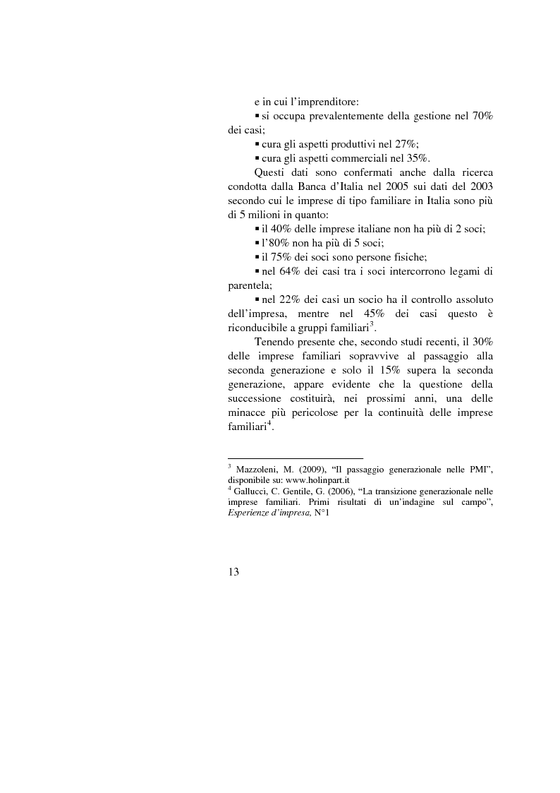 Anteprima della tesi: Il passaggio generazionale nel family business. Strumenti tecnico-giuridici e finanziari, Pagina 11