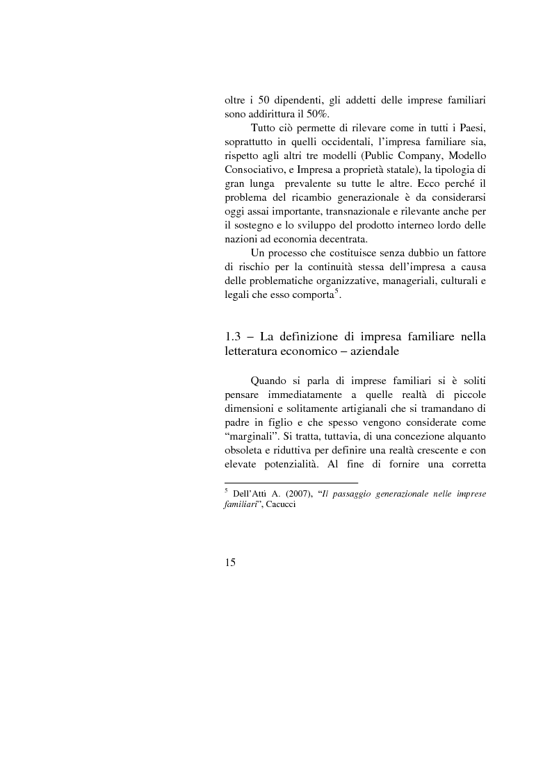 Anteprima della tesi: Il passaggio generazionale nel family business. Strumenti tecnico-giuridici e finanziari, Pagina 13