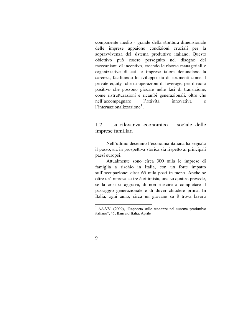 Anteprima della tesi: Il passaggio generazionale nel family business. Strumenti tecnico-giuridici e finanziari, Pagina 7
