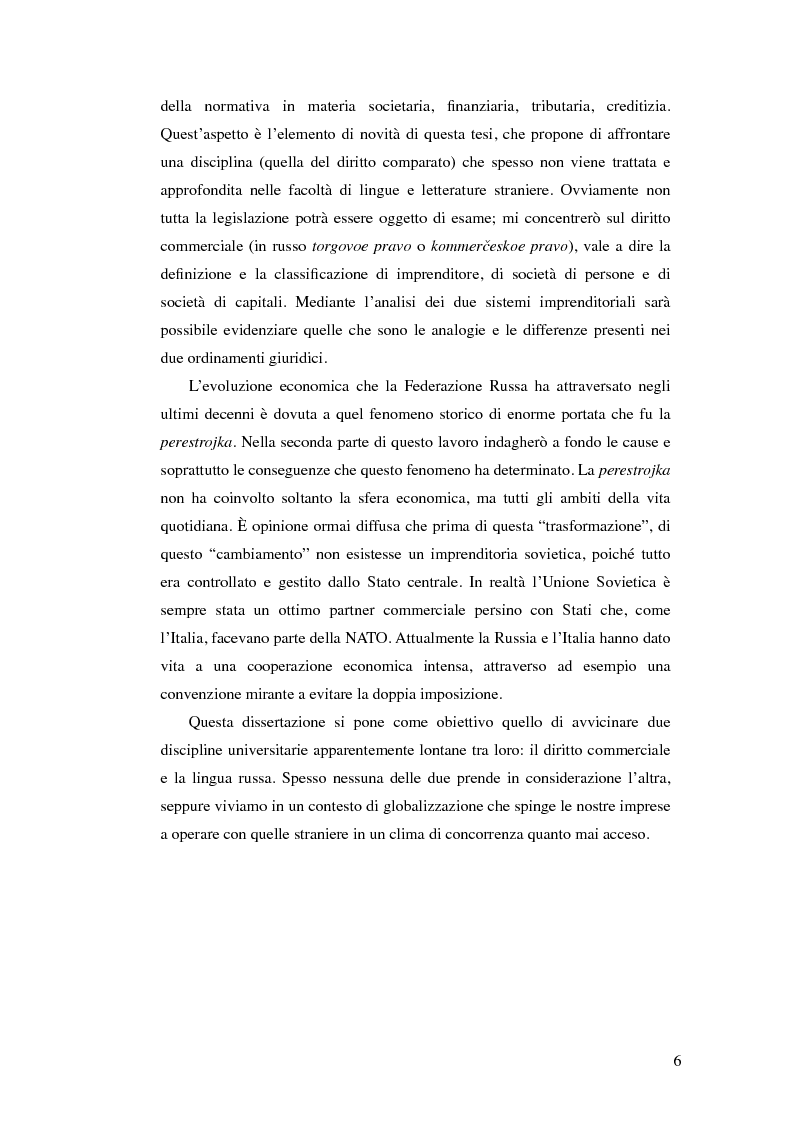 Anteprima della tesi: Diritto commerciale russo: analisi sincronica e diacronica, Pagina 3