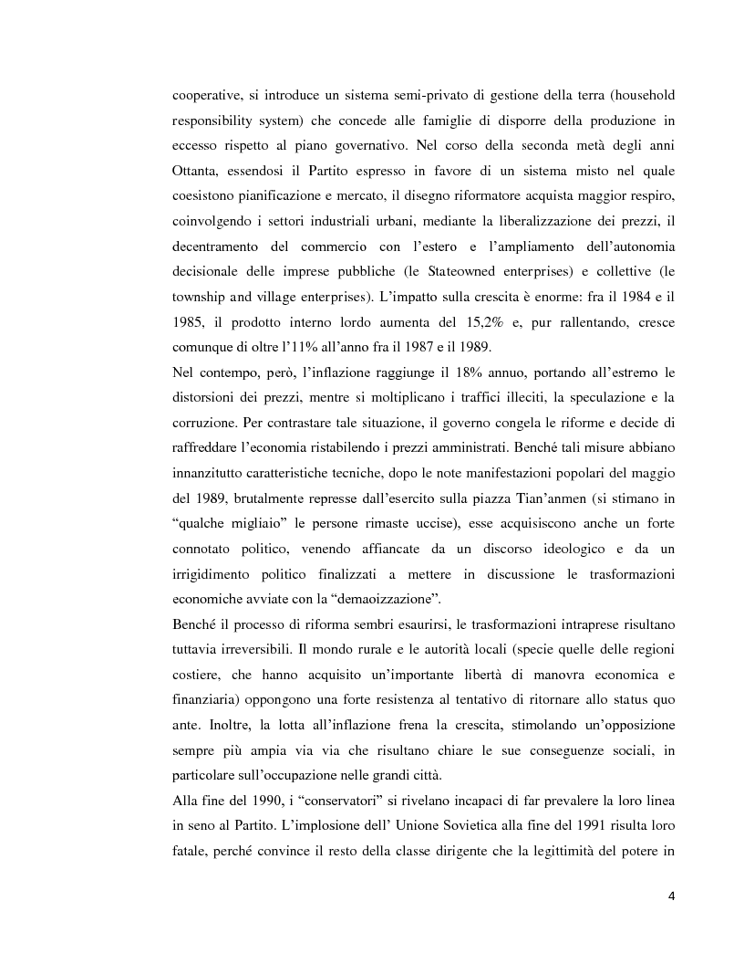 Anteprima della tesi: Lo sviluppo economico cinese: opportunità per le imprese italiane, Pagina 2