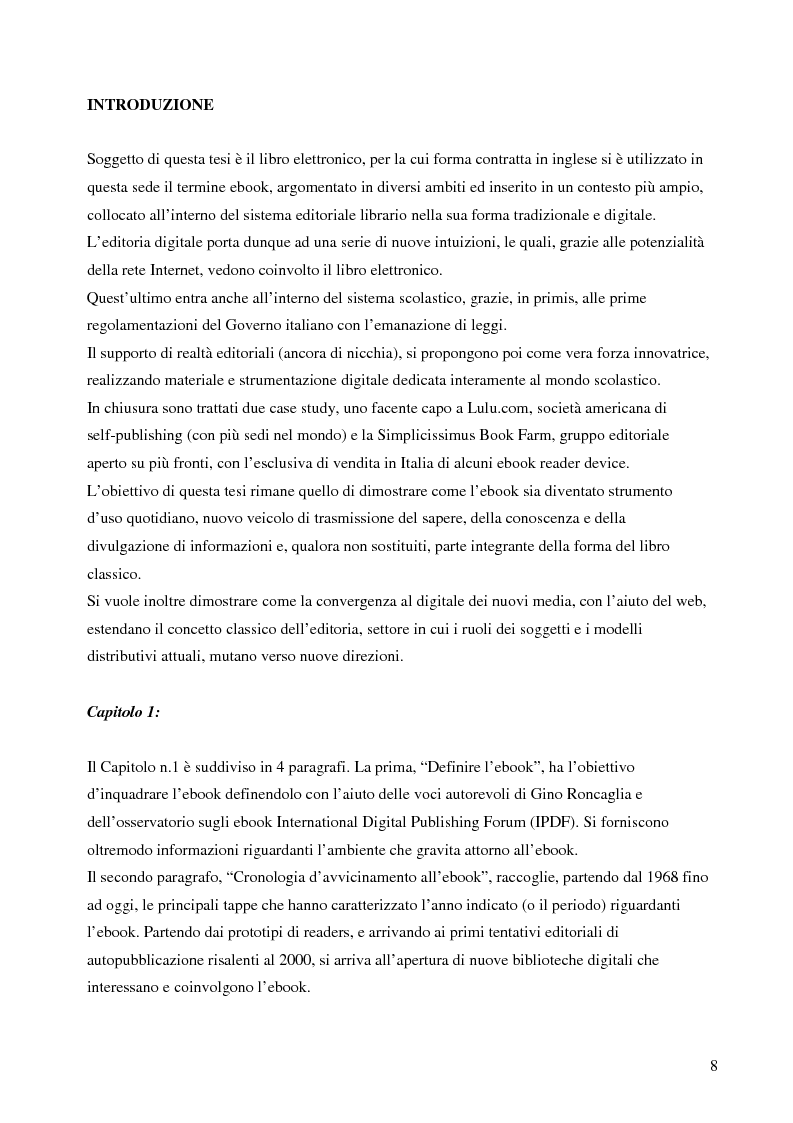 Anteprima della tesi: Fenomeno ebook: dall'editoria tradizionale alla pubblicazione digitale, Pagina 3