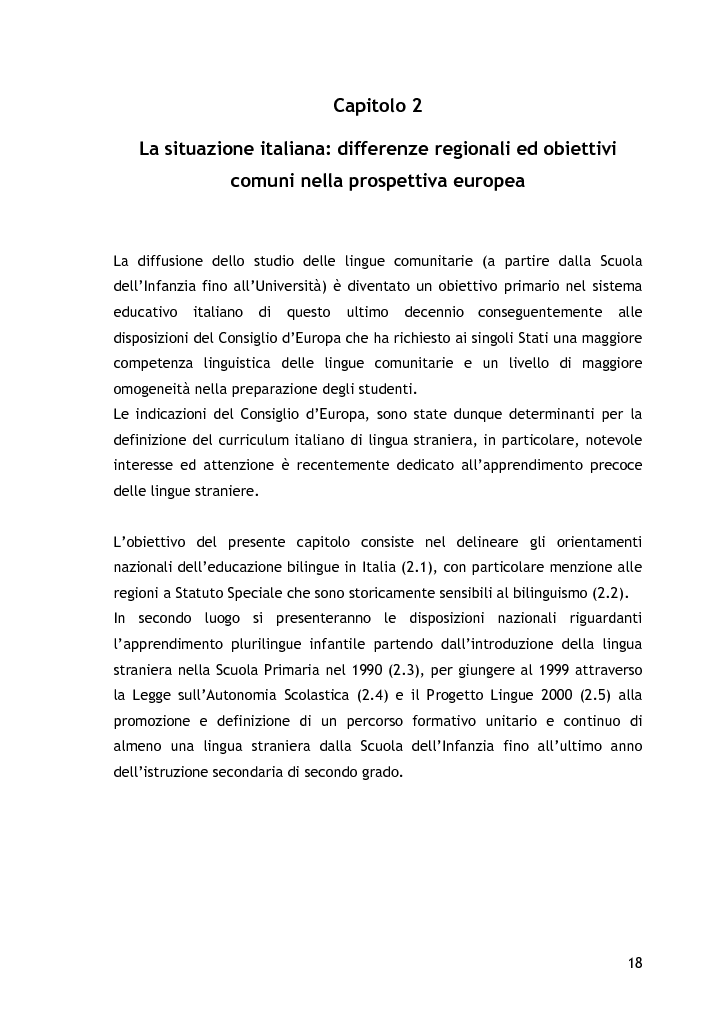 Anteprima della tesi: L’approccio alla lingua straniera nella scuola dell'infanzia: l'esperienza raccontata attraverso il diario di bordo, Pagina 8