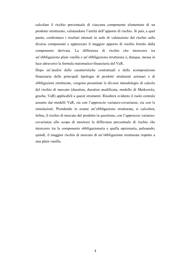 Anteprima della tesi: Metodologie di calcolo del rischio di mercato dei prodotti strutturati, Pagina 2