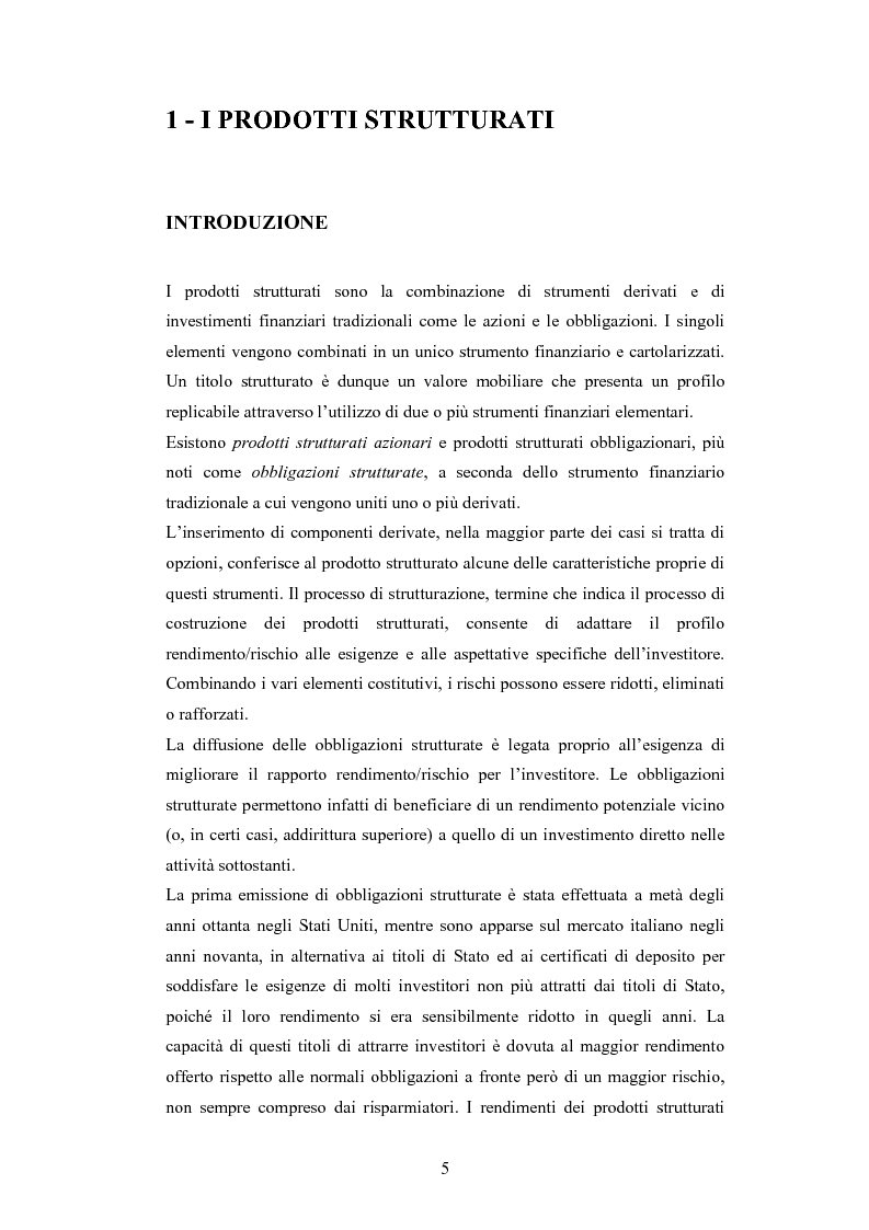 Anteprima della tesi: Metodologie di calcolo del rischio di mercato dei prodotti strutturati, Pagina 3
