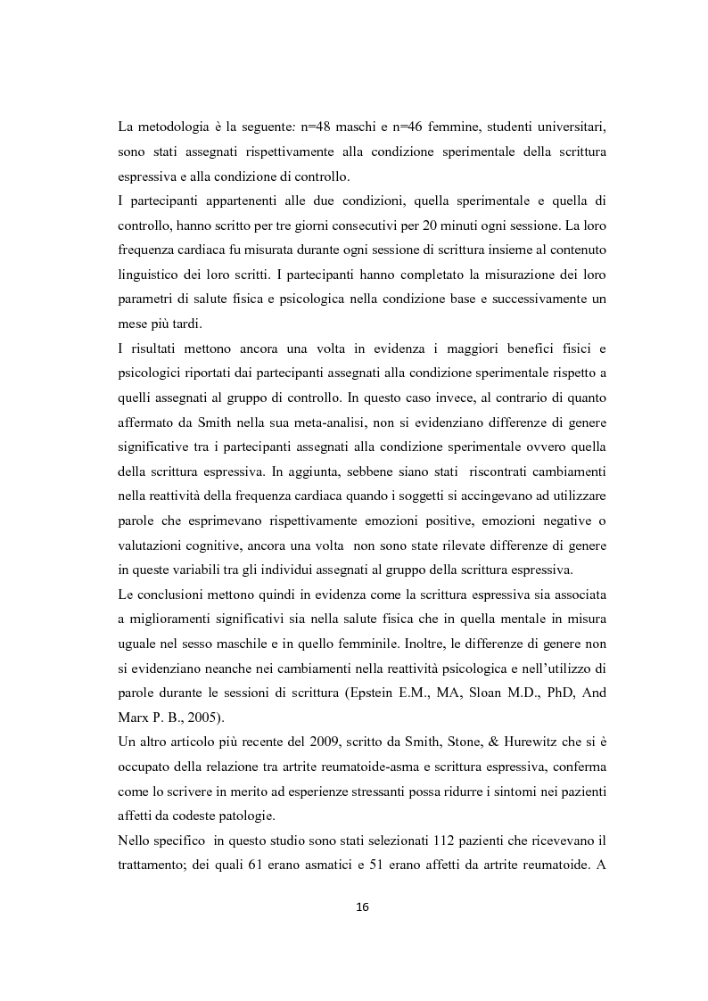 Anteprima della tesi: Scrittura espressiva e crescita post-traumatica in pazienti cardiopatici, Pagina 11