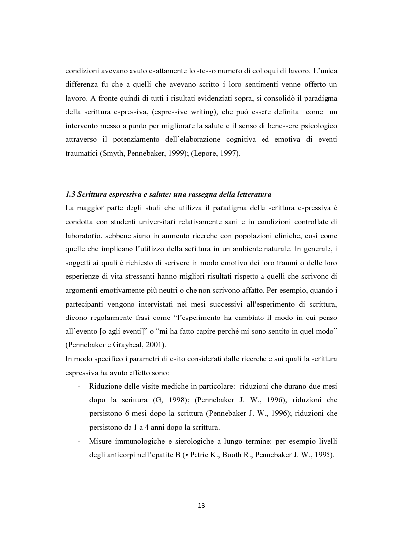 Anteprima della tesi: Scrittura espressiva e crescita post-traumatica in pazienti cardiopatici, Pagina 8