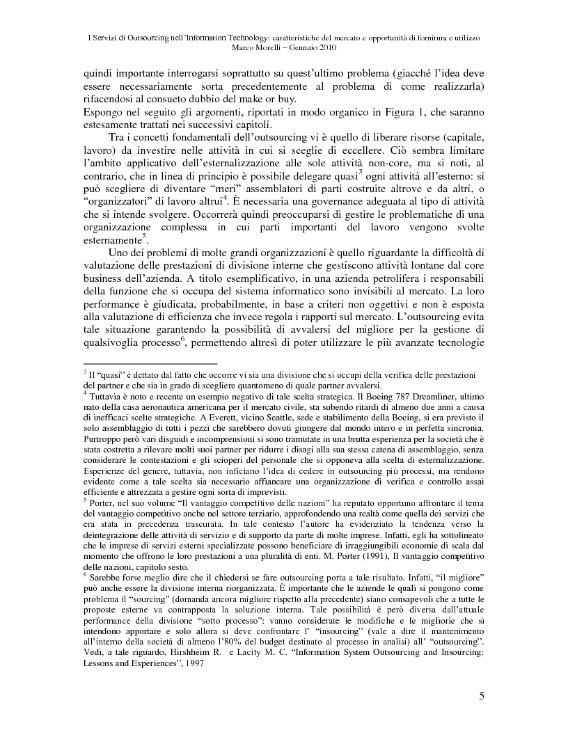 Anteprima della tesi: I Servizi di Outsourcing nell'Information Technology: caratteristiche del mercato e opportunità di fornitura e utilizzo, Pagina 2