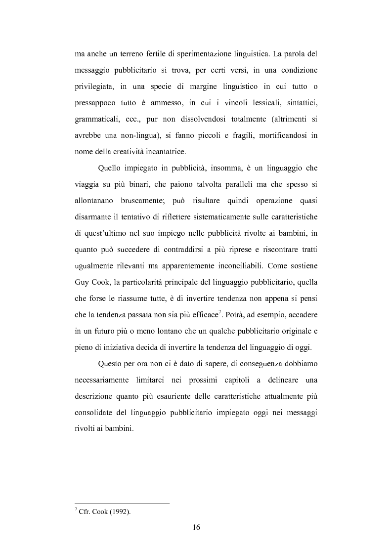 Anteprima della tesi: Strategie linguistiche e retoriche della comunicazione pubblicitaria rivolta ai bambini, Pagina 10