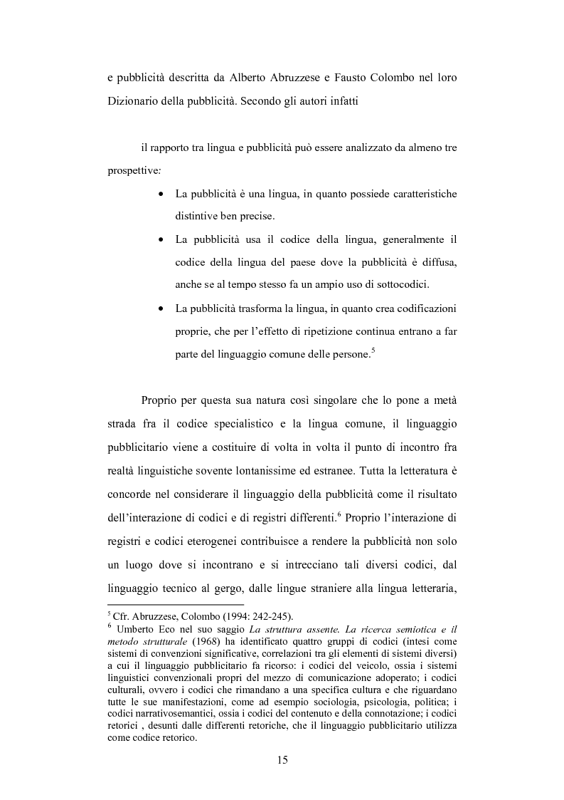Anteprima della tesi: Strategie linguistiche e retoriche della comunicazione pubblicitaria rivolta ai bambini, Pagina 9