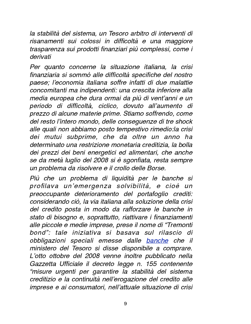 Anteprima della tesi: Cause, conseguenze e primi rimedi dell'attuale crisi finanziaria, Pagina 4