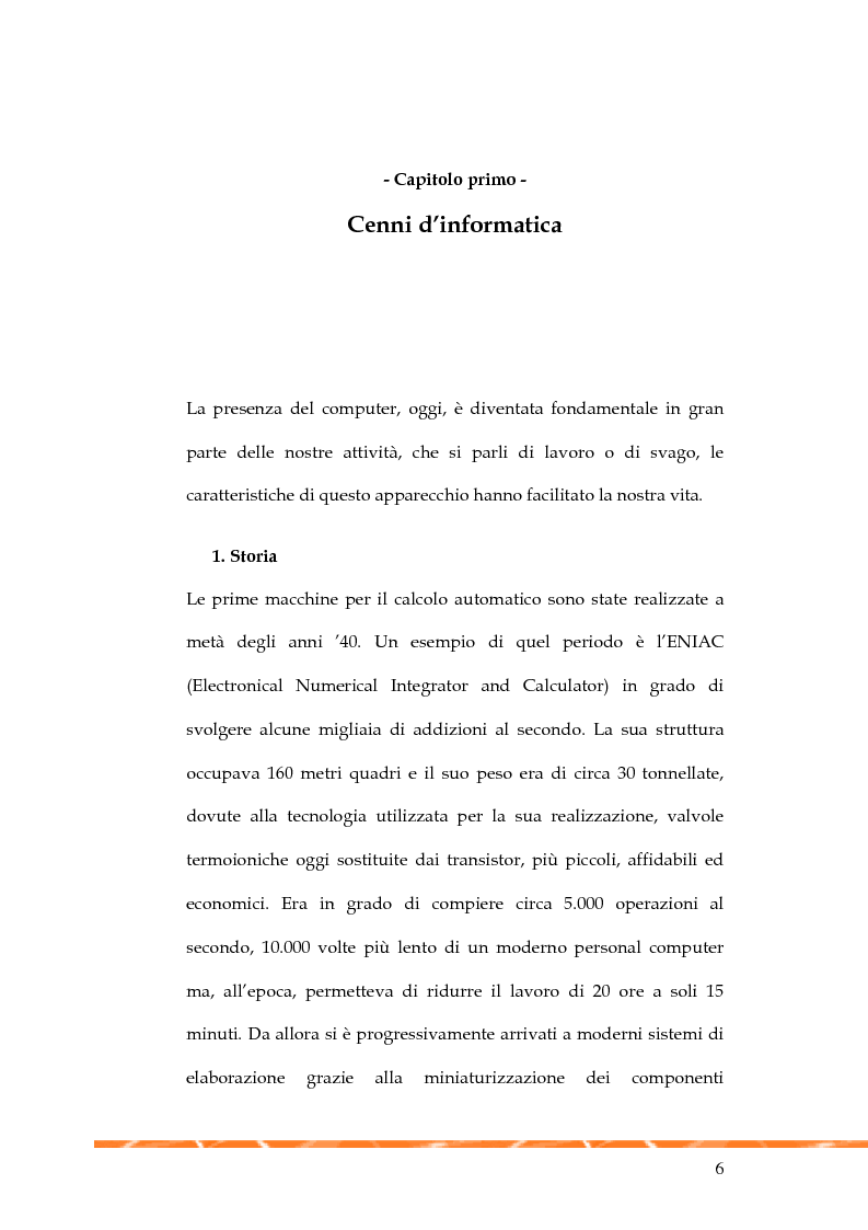 Anteprima della tesi: Informatica e multimedialità nella presentazione di eventi, Pagina 5