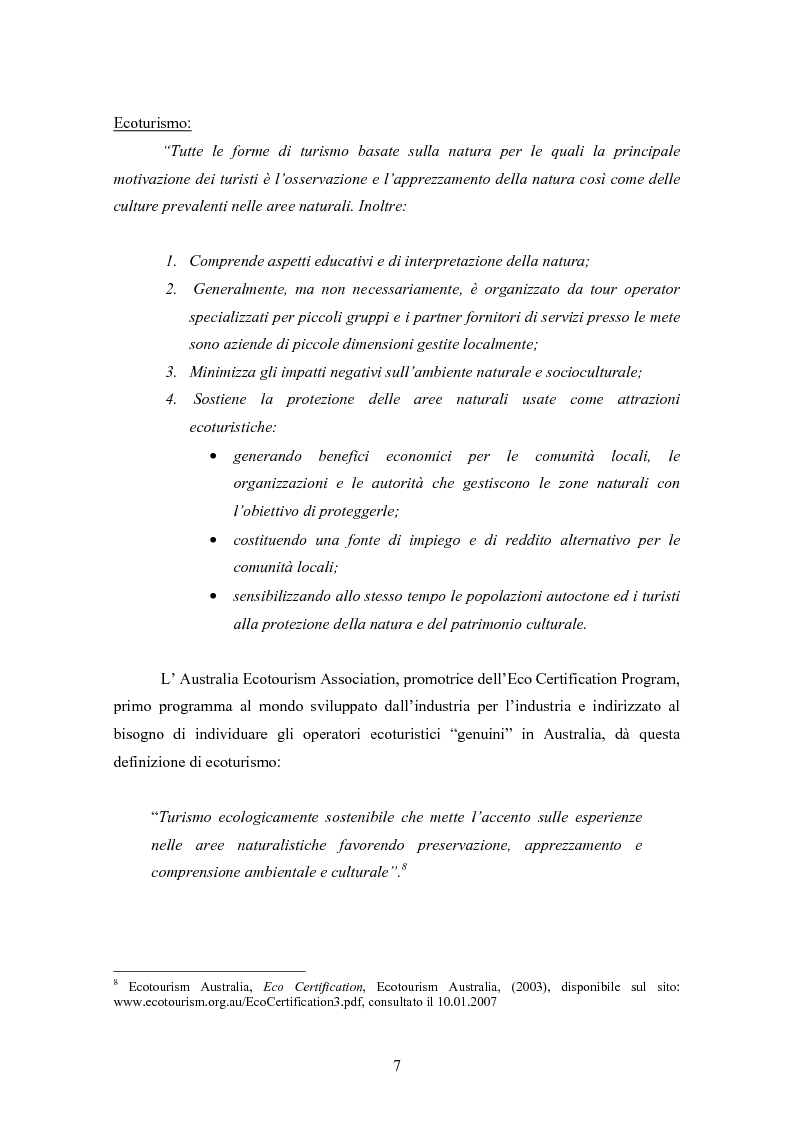 Anteprima della tesi: Ecoturismo e accordi volontari, Pagina 7