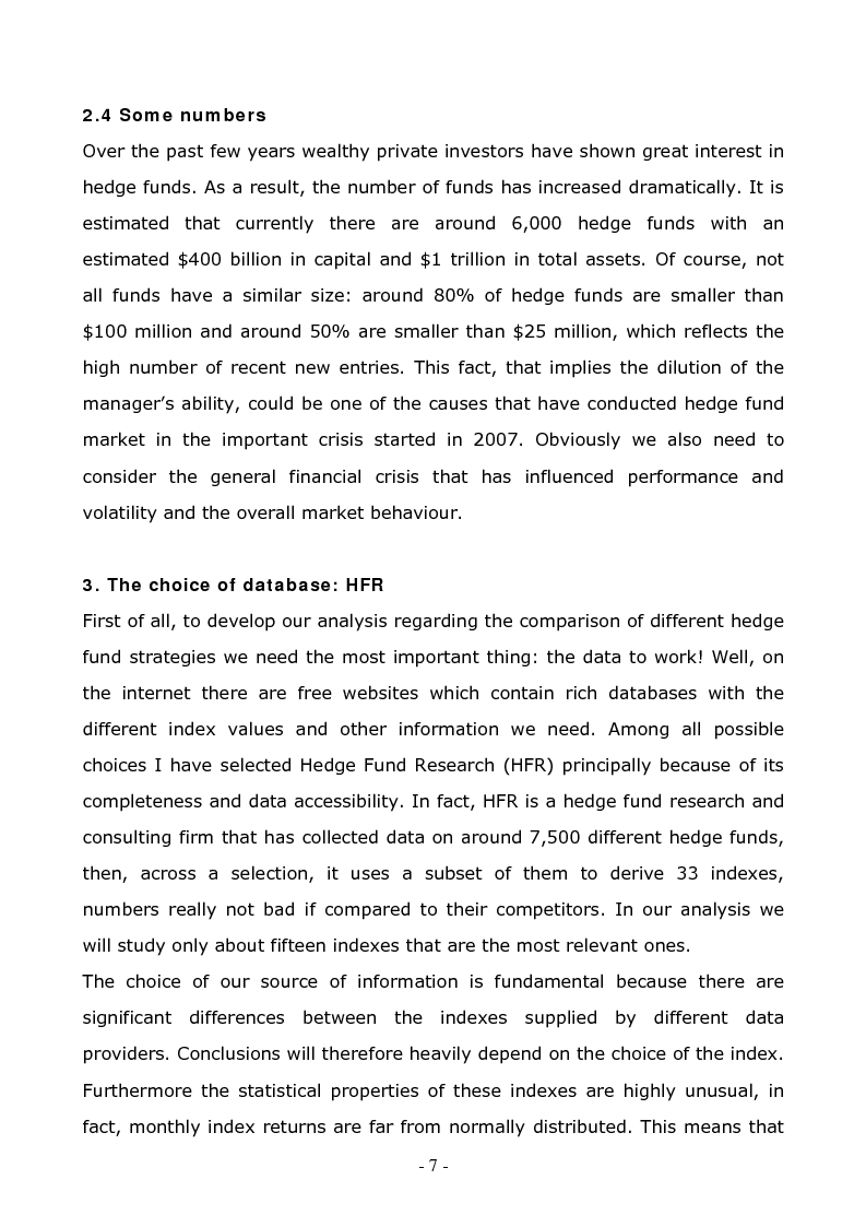 Anteprima della tesi: A Comparison Between Different Hedge Fund Strategies in the Recent Financial Crisis, Pagina 5