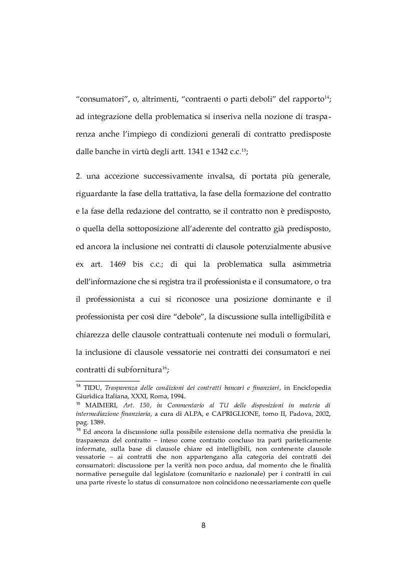 Anteprima della tesi: La trasparenza bancaria e le recenti modifiche, Pagina 3