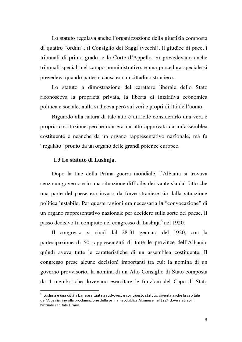 Anteprima della tesi: La tutela dei diritti fondamentali nel costituzionalismo albanese, Pagina 5