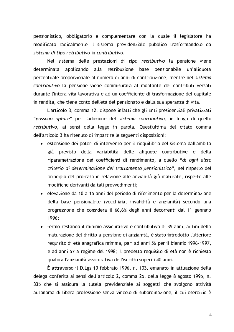 Anteprima della tesi: La cassa di previdenza dei dottori commercialisti: il bilancio tecnico attuariale, la riforma del sistema pensionistico., Pagina 2
