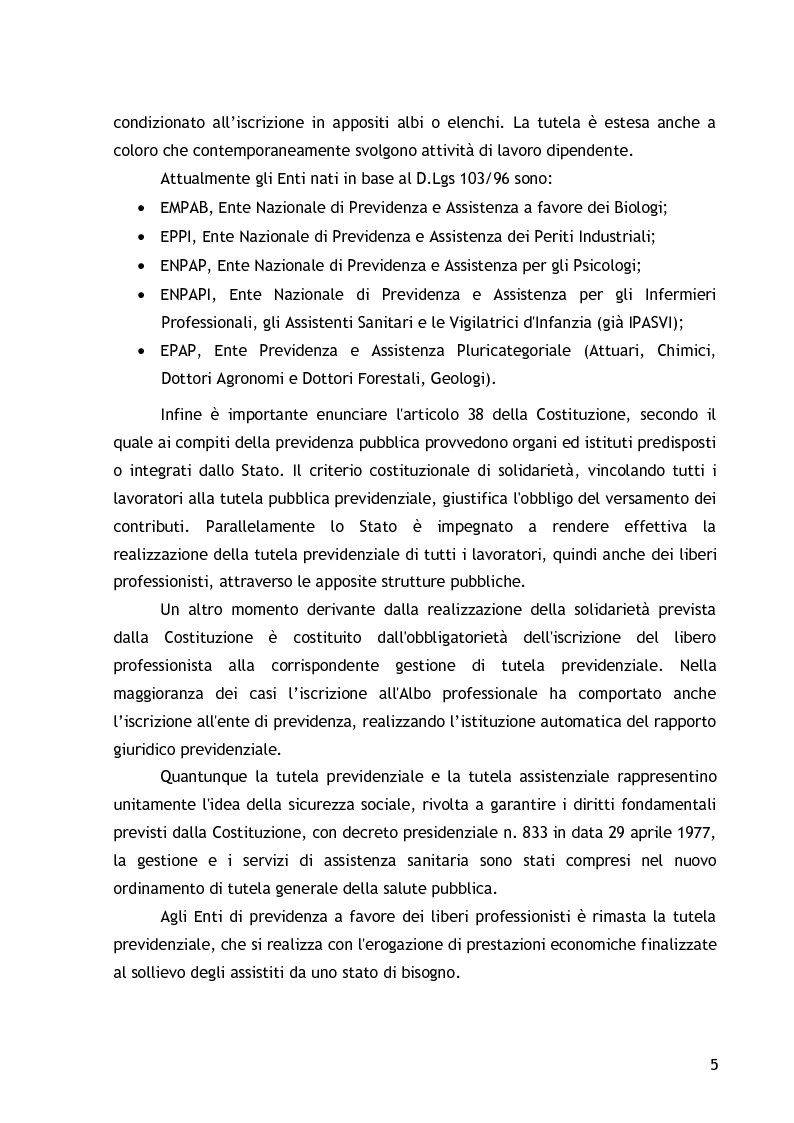 Anteprima della tesi: La cassa di previdenza dei dottori commercialisti: il bilancio tecnico attuariale, la riforma del sistema pensionistico., Pagina 3