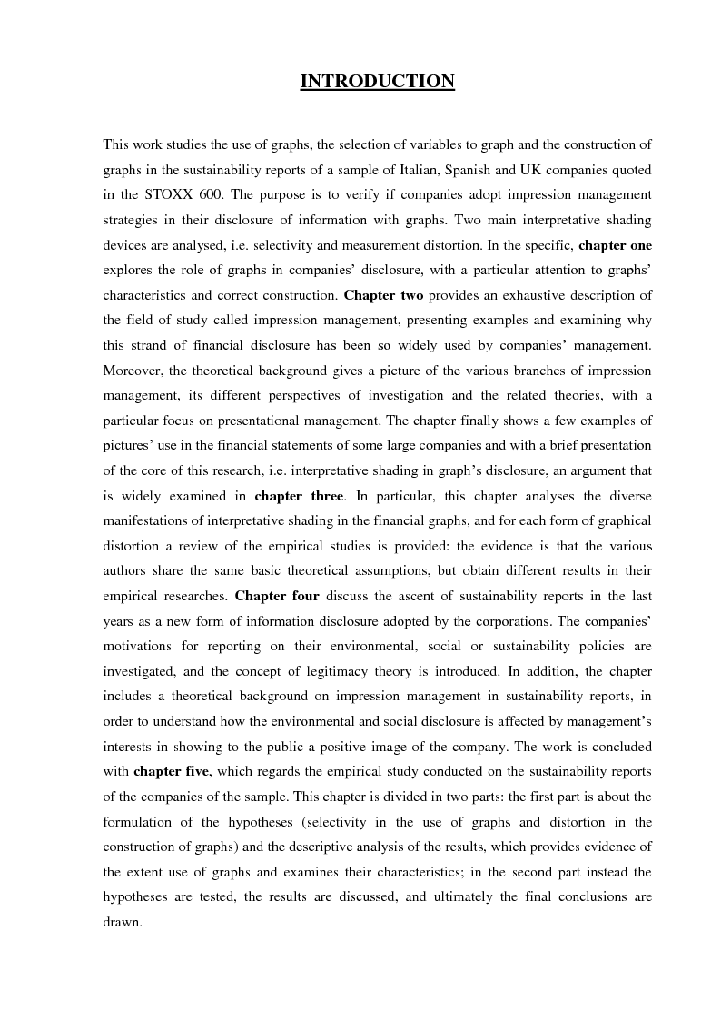 Anteprima della tesi: Selectivity and Measurement Distortion of Graphs in Sustainability Reports: A Comparative Study, Pagina 2