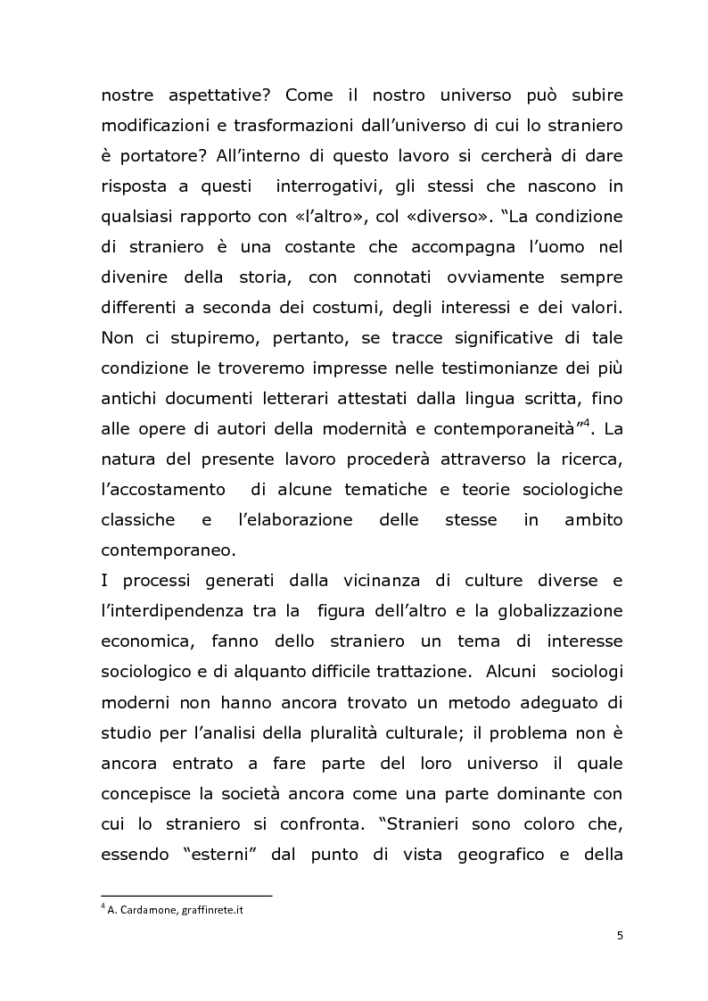 Anteprima della tesi: La relazione con l' ''altro'' nella società postmoderna. Per un'analisi della figura dello straniero., Pagina 2