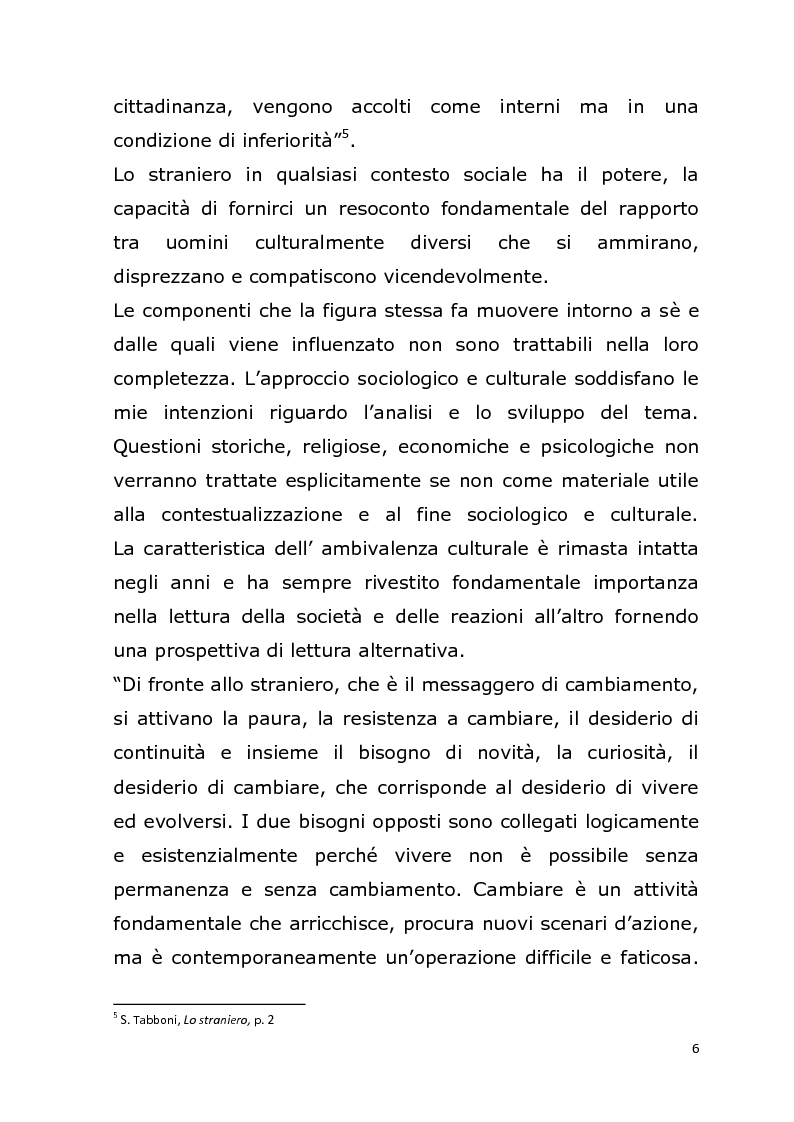Anteprima della tesi: La relazione con l' ''altro'' nella società postmoderna. Per un'analisi della figura dello straniero., Pagina 3