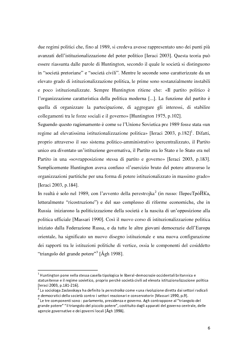 Anteprima della tesi: Verso la democrazia o ritorno all'autoritarismo? La transizione di regime in Russia (1991-2009), Pagina 2