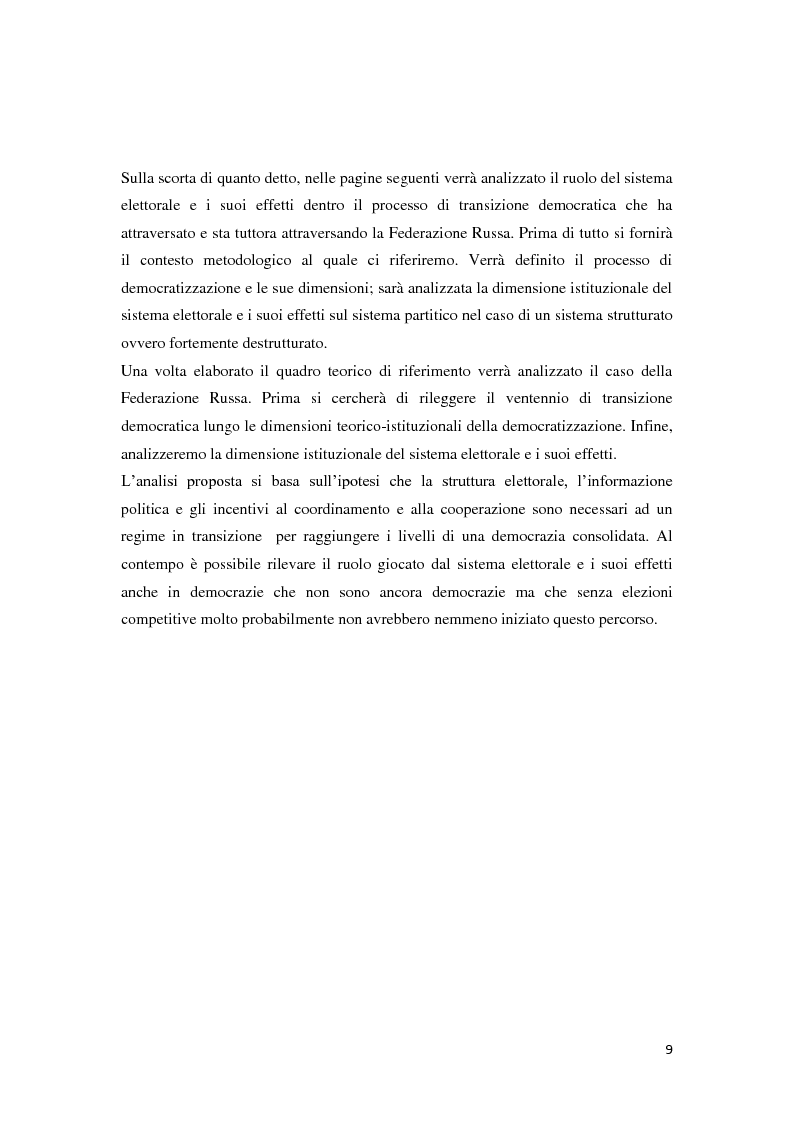 Anteprima della tesi: Verso la democrazia o ritorno all'autoritarismo? La transizione di regime in Russia (1991-2009), Pagina 5