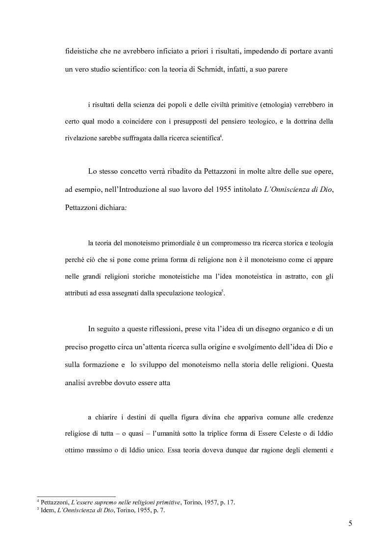 Anteprima della tesi: Raffaele Pettazzoni e la formazione del monoteismo. Analisi dei residui teologici presenti nella teoria del monoteismo primordiale., Pagina 3