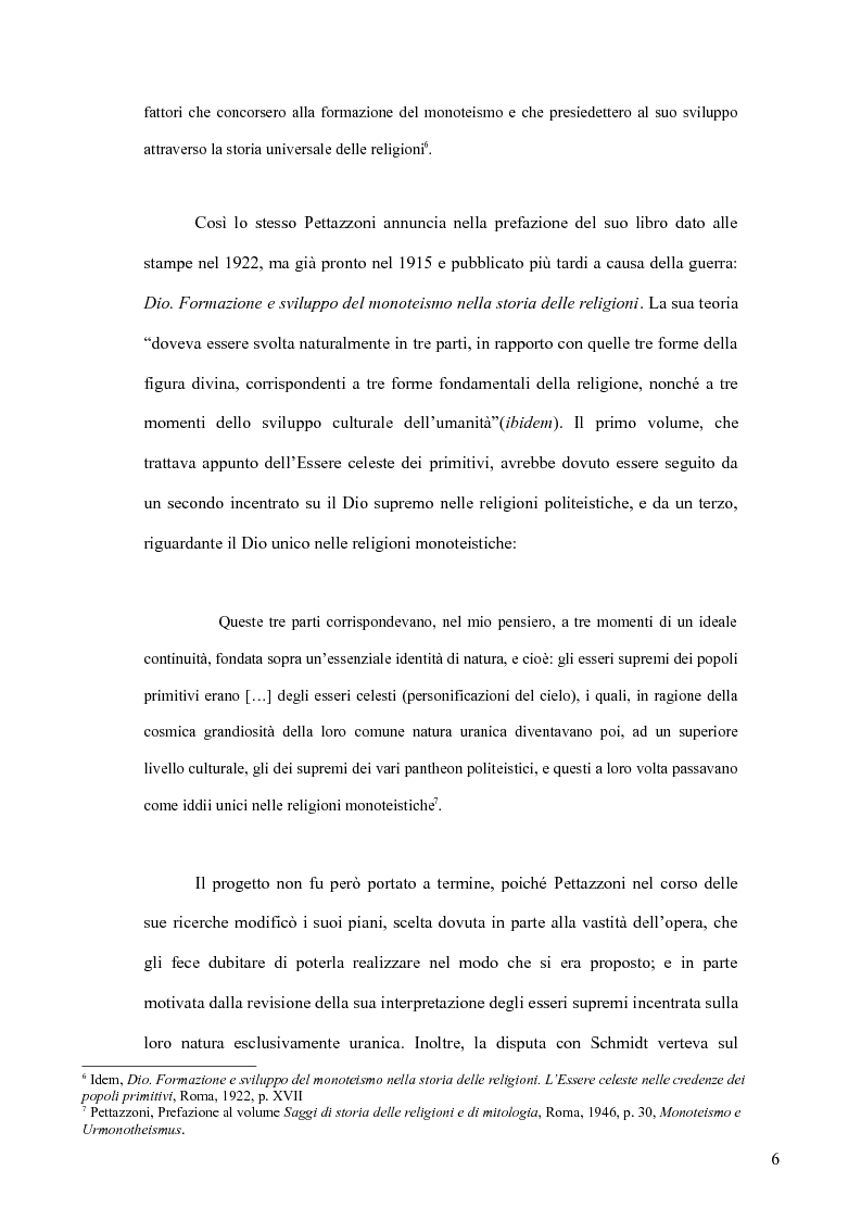Anteprima della tesi: Raffaele Pettazzoni e la formazione del monoteismo. Analisi dei residui teologici presenti nella teoria del monoteismo primordiale., Pagina 4